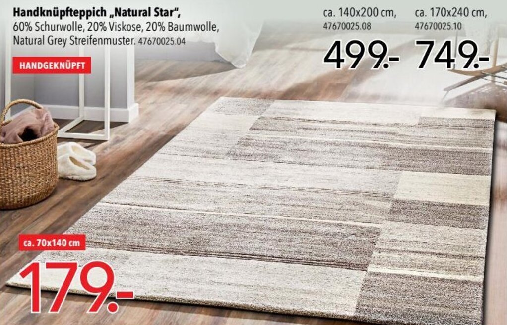 Schaffrath Handknüpfteppich ,,Natural Star" Angebot