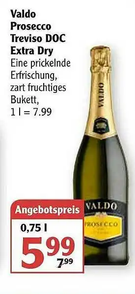 Globus Valdo Prosecco Treviso Doc Extra Dry Angebot