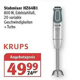 Globus Stabmixer Hz64b1 Krups Angebot