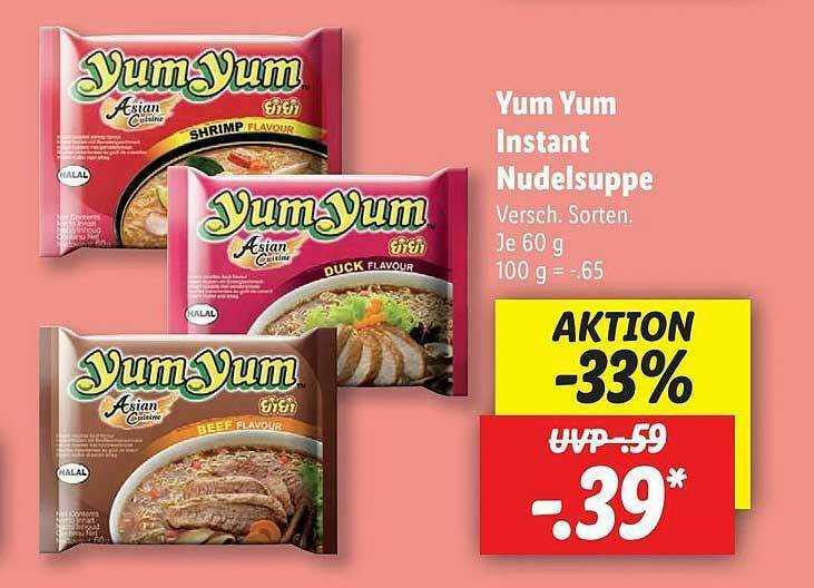 Yum Yum Instant Nudelsuppe Angebot bei Lidl