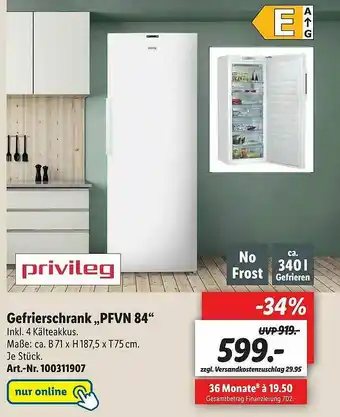 Lidl Privileg Gefrierschrank Pfvn84 Angebot