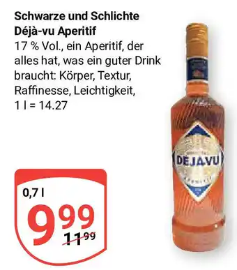 Globus Schwarze und Schlichte Déjà-vu Aperitif 700ml Angebot