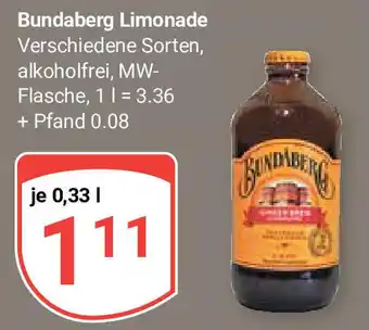 Globus Bundaberg Limonade 330ml Angebot