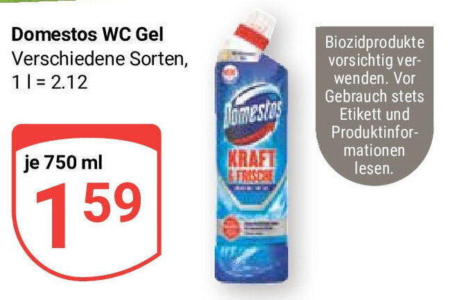 Globus Domestos WC Gel je 750 ml Angebot