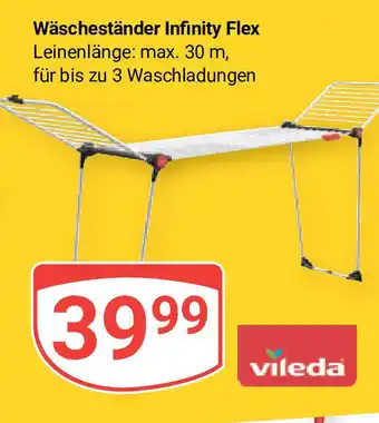 Globus vileda Wäscheständer Infinity Flex Leinenlänge: max. 30 m, für bis zu 3 Waschladungen Angebot