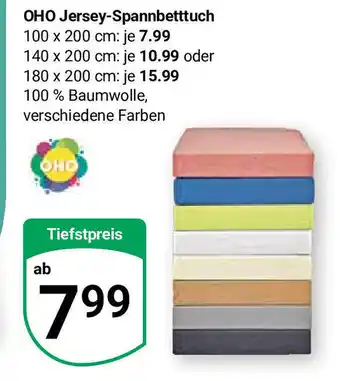 Globus OHO Jersey-Spannbetttuch 100 x 200 cm Angebot