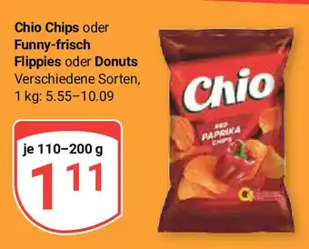 Globus Chio Chips oder Funny-frisch Flippies oder Donuts Verschiedene Sorten, 110-200g Angebot