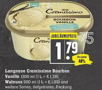 Marktkauf Langnese Cremissimo Bourbon Vanille, Walnuss Angebot