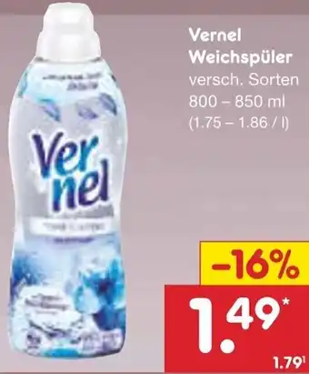 Netto Marken-Discount Vernel Weichspüler 800 - 850 ml Angebot