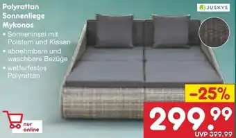 Netto Marken-Discount JUSKYS Polyrattan Sonnenliege Mykonos Angebot