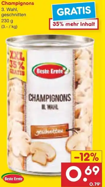 Netto Marken-Discount Beste Ernte Champignons 230 g Angebot