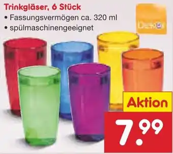 Netto Marken-Discount Dekor Trinkgläser, 6 Stück Angebot