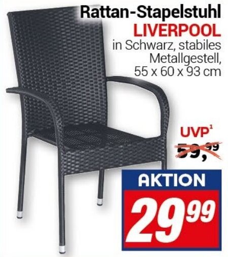 CENTERSHOP Rattan-Stapelstuhl LIVERPOOL Angebot