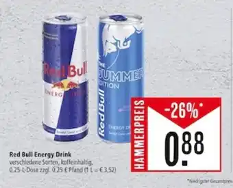 Marktkauf Red Bull Energy Drink verschiedene Sorten, koffeinhaltig. 250ml Angebot