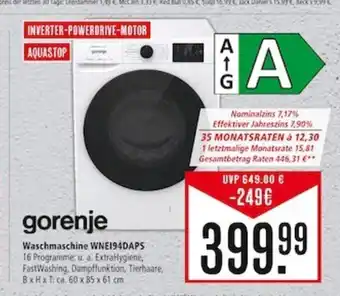 Marktkauf gorenje Waschmaschine WNEI94DAPS 16 Angebot