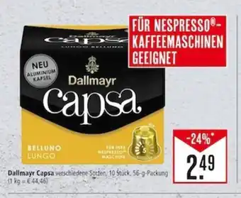 Marktkauf Dallmayr Capsa verschiedene Sorten, 10 Stück, 56-g-Packung (1 kg = €44,46) Angebot