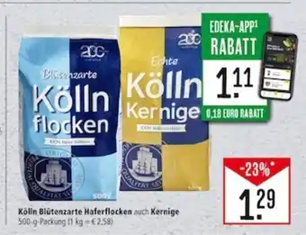 Marktkauf Kölln Blütenzarte Haferflocken auch Kernige 500-g-Packung (1 kg = €2,58) Angebot