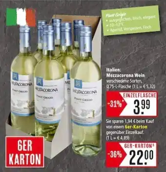 Marktkauf Mezzacorona Wein verschiedene Sorten, 0,75-L-Flasche (1 L = €5,32) Angebot