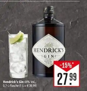 Marktkauf Hendrick's Gin 44% Vol., 700ml Angebot