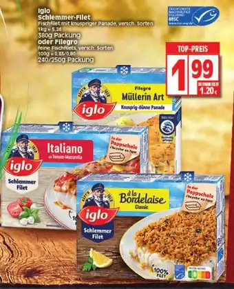 Elli Markt Iglo Schlemmer Filet 380g oder Filegro 240/250g Angebot