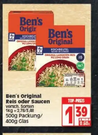 Elli Markt Ben's Original Reis oder Saucen 500/400g Angebot