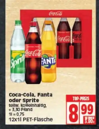 Elli Markt Coca Cola, Fanta oder Sprite 12x1L Angebot