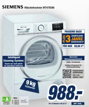 Expert Bening Siemens Wäschetrockner WT47XE90 Angebot