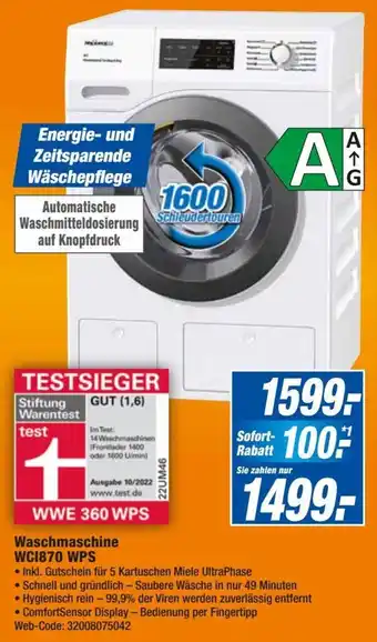 expert Octomedia Miele Waschmaschine WC1870 WPS Angebot