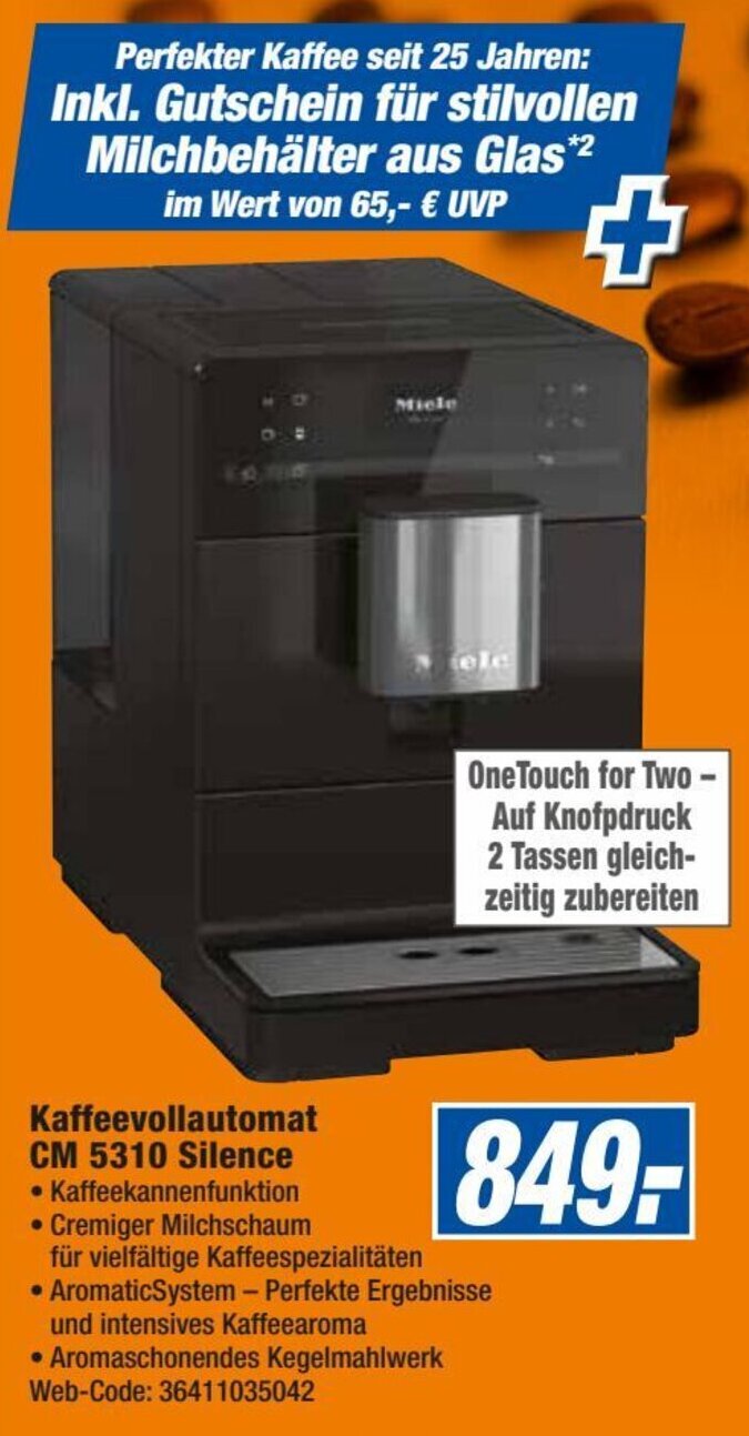expert Octomedia Miele Kaffeevollautomat CM 5310 Silence Angebot