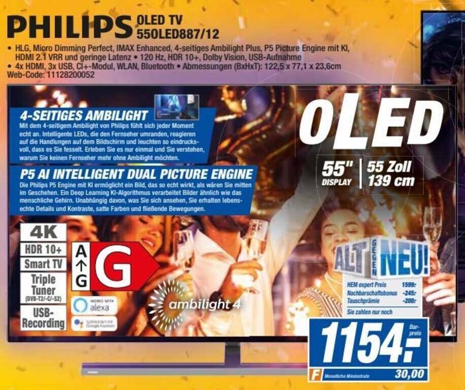HEM Expert PHILIPS OLED TV 55OLED887/12 Angebot