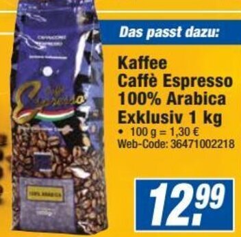 HEM Expert Kaffee Caffè Espresso 100% Arabica Exklusiv 1 kg Angebot