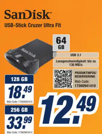 Expert Bening SanDisk USB Stick Cruzer Ultra Fit Angebot