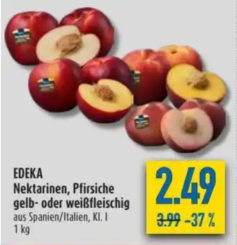 diska Edeka Nektarinen, Pfirsiche gelb oder weißfleischig 1kg Angebot