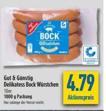 diska Gut & Günstig Delikatess Bock Würstchen 1000g Angebot