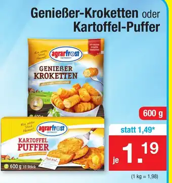 Zimmermann Genießer Kroketten oder Kartoffel Puffer 600g Angebot