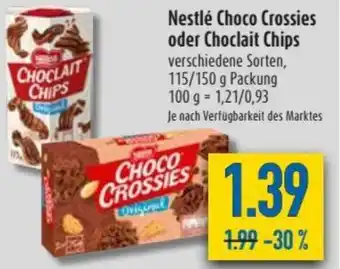 diska Nestlé Choco Crossies oder Choclait Chips 115-150g Angebot