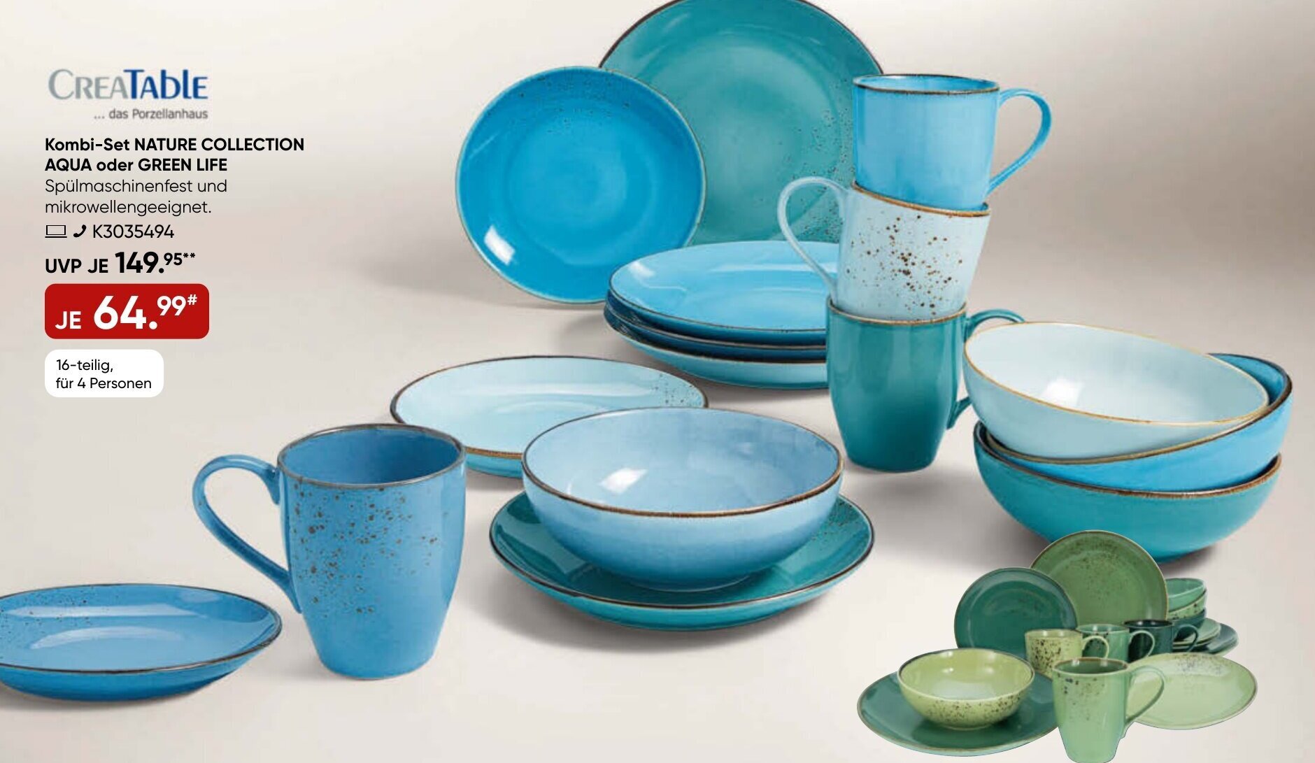 Galeria CREATABLE Kombi-Set NATURE COLLECTION AQUA oder GREEN LIFE Angebot