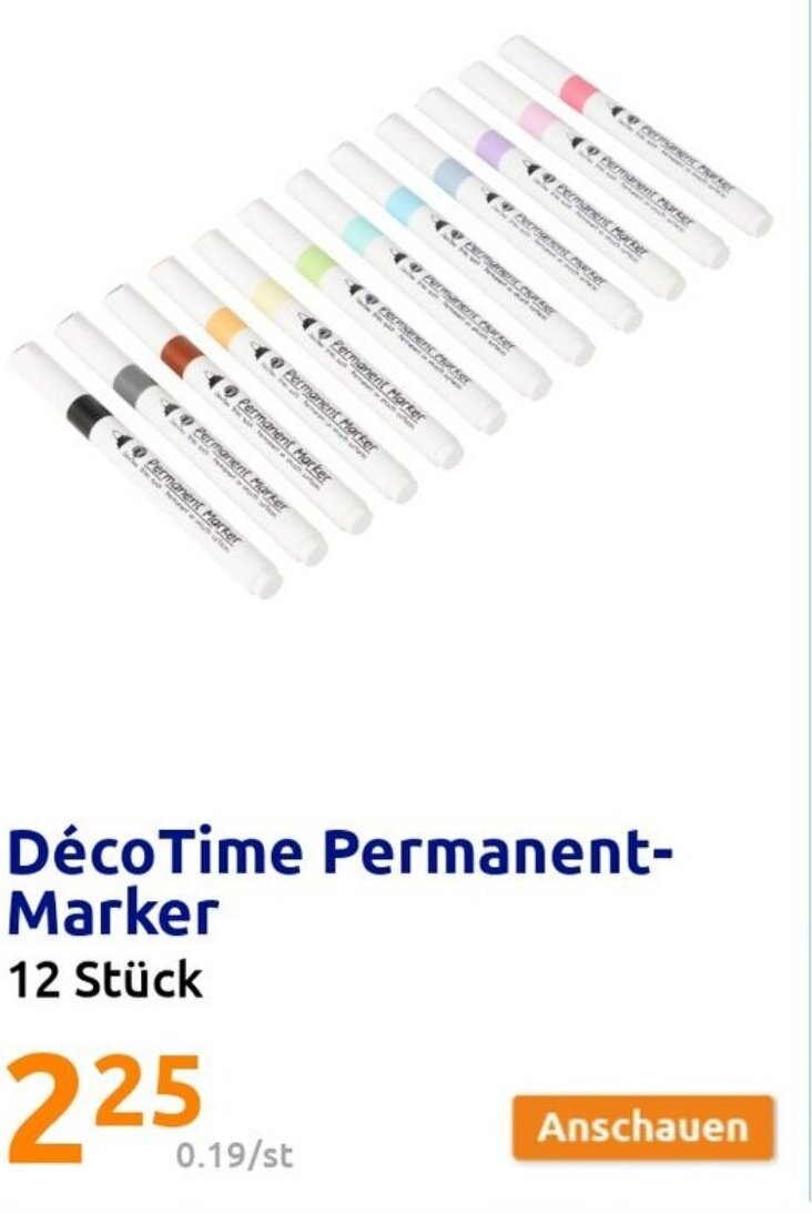 Action DécoTime Permanent Marker 12 Stück Angebot