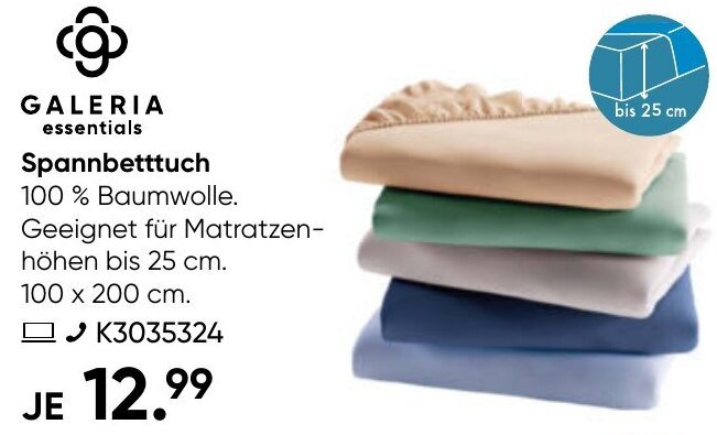 Galeria GALERIA essentials Spannbetttuch Angebot