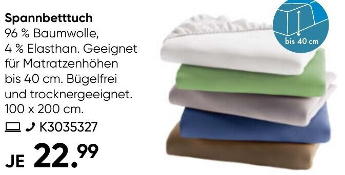 Galeria GALERIA essentials Spannbetttuch Angebot