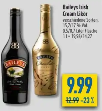 diska Baileys Irish Cream Likör 0,5/0,7L Angebot