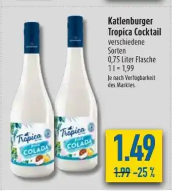 diska Katlenburger Tropica Cocktail 0,75L Angebot