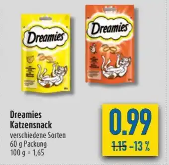 diska Dreamies Katzensnack 60g Angebot