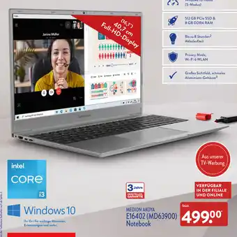 Aldi Nord Medion Akoya E16402 (MD63900) Notebook Angebot