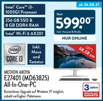 Aldi Nord Medion Akoya E27401 (MD63825) All in One PC Angebot