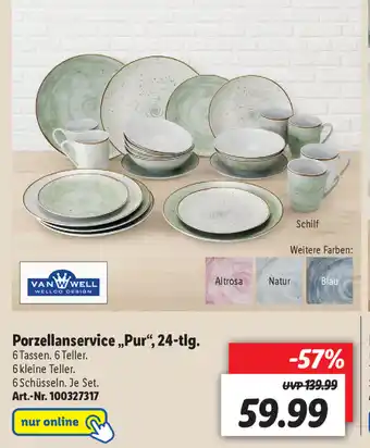 Lidl Porzellanservice Pur 24 tlg Angebot