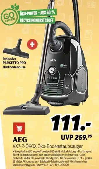 MEDIMAX AEG VX7-2-ÖKOX Öko-Bodenstaubsauger Angebot