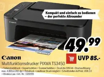 MEDIMAX Canon Multifunktionsdrucker PIXMA TS3450 Angebot