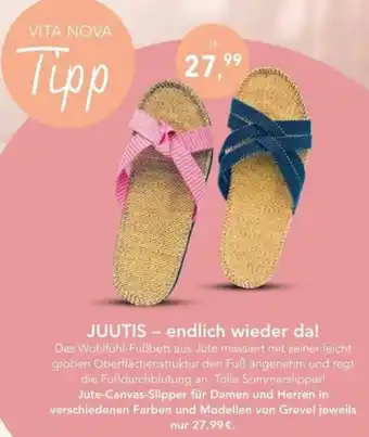 Vita Nova Jute Canvas Slipper für Damen und Herren Angebot