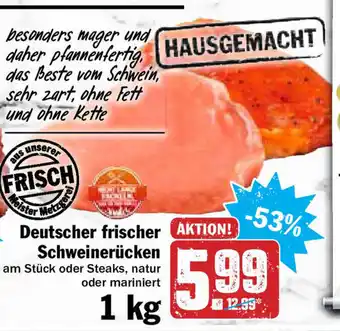 Hit Deutscher frischer Schweinerücken 1kg Angebot